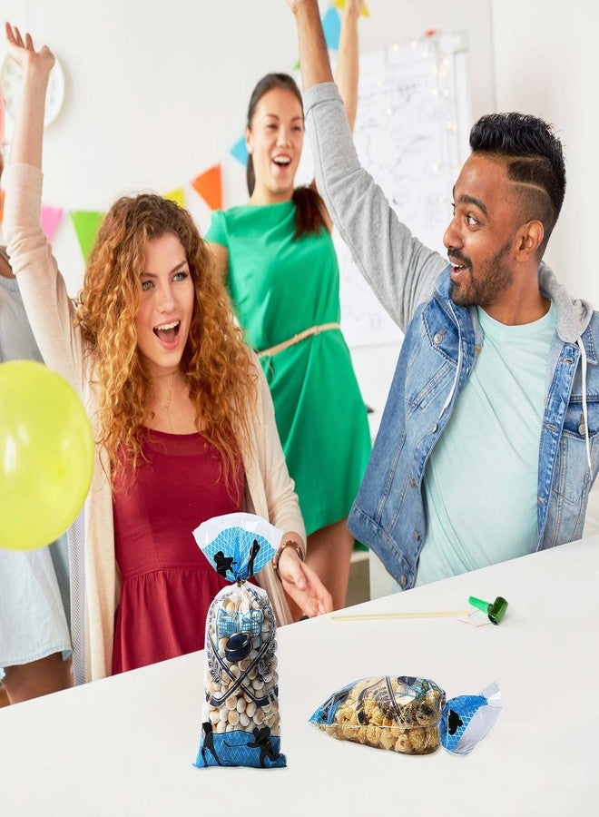 تشينكو أكياس هدايا تشينكو ٥٠ قطعة بتصميمات هوكي، أكياس هدايا سيلوفان مزينة بربطات ذهبية، هدايا لحفلات رياضية، مستلزمات حفلات أعياد الميلاد، ديكورات. - Image 5
